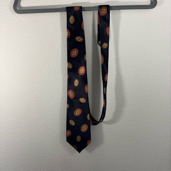 Christian Dior Sophisticated Black and Gold Silk Tie Formal Career - Picture 1 of 8